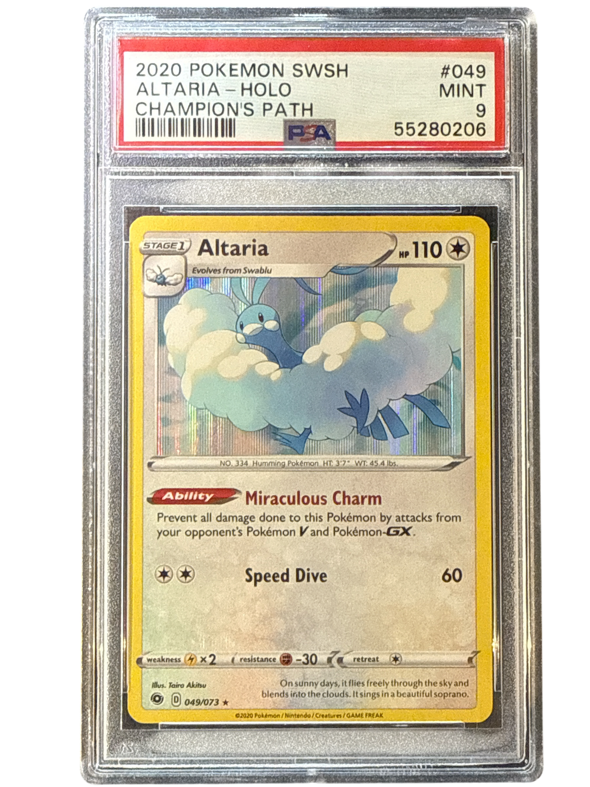 Champions Path  049/73 PSA9 #55280206 Altaria  - Holofoil - Holo Rare