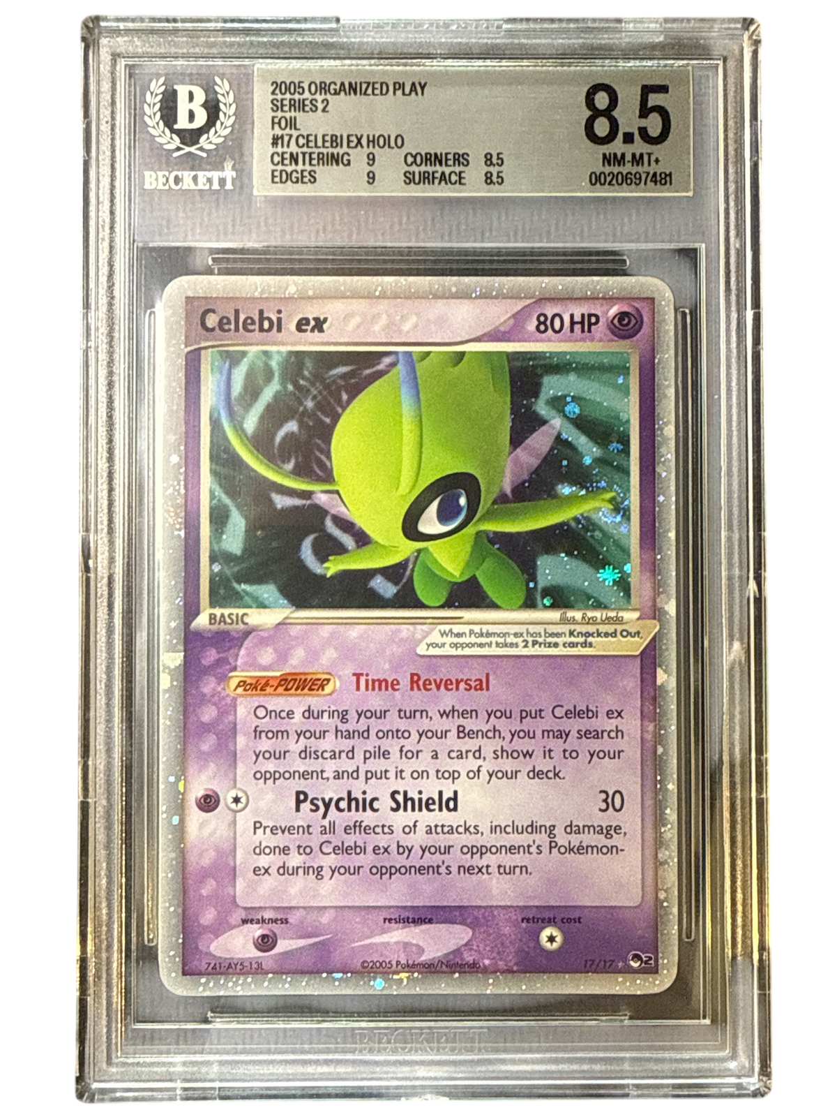 POP Series 2 17/17 BGS8.5 #0020697481 Celebi ex (Holo)  - Holofoil - Ultra Rare