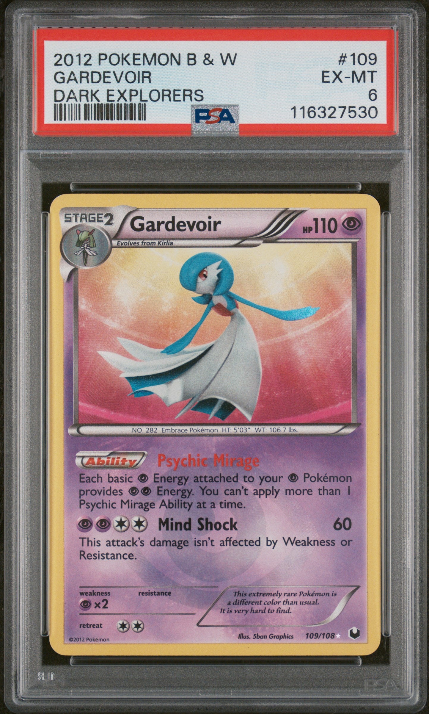 Dark Explorers  109 PSA6 #116327530 Gardevoir  - Holofoil - Secret Rare
