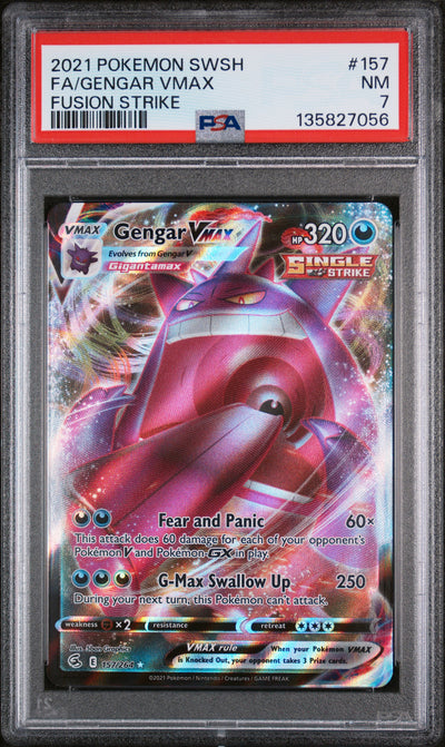 SWSH08 Fusion Strike  157/264 PSA7 #135827056 Gengar VMAX  - Holofoil - Ultra Rare