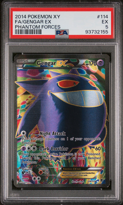 XY  Phantom Forces  114/119 PSA5 #93732155 Gengar EX (114 Full Art)  - Holofoil - Ultra Rare