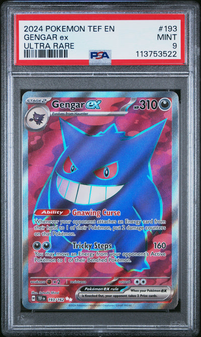 SV05 Temporal Forces  193/162 PSA9 #113753522 Gengar ex  - Holofoil - Ultra Rare