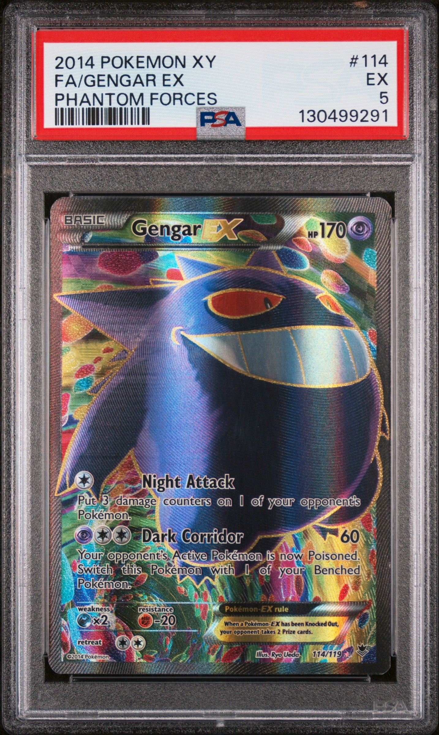 XY  Phantom Forces  114/119 PSA5 #130499291 Gengar EX (114 Full Art)  - Holofoil - Ultra Rare