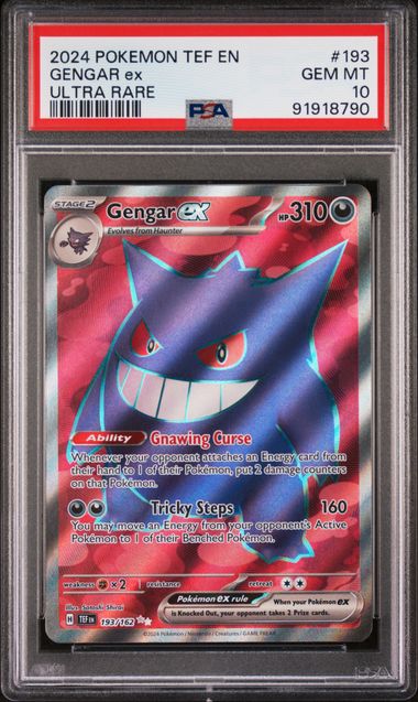 SV05 Temporal Forces  193/162 PSA 10 #91918790 Gengar ex  - Holofoil - Ultra Rare