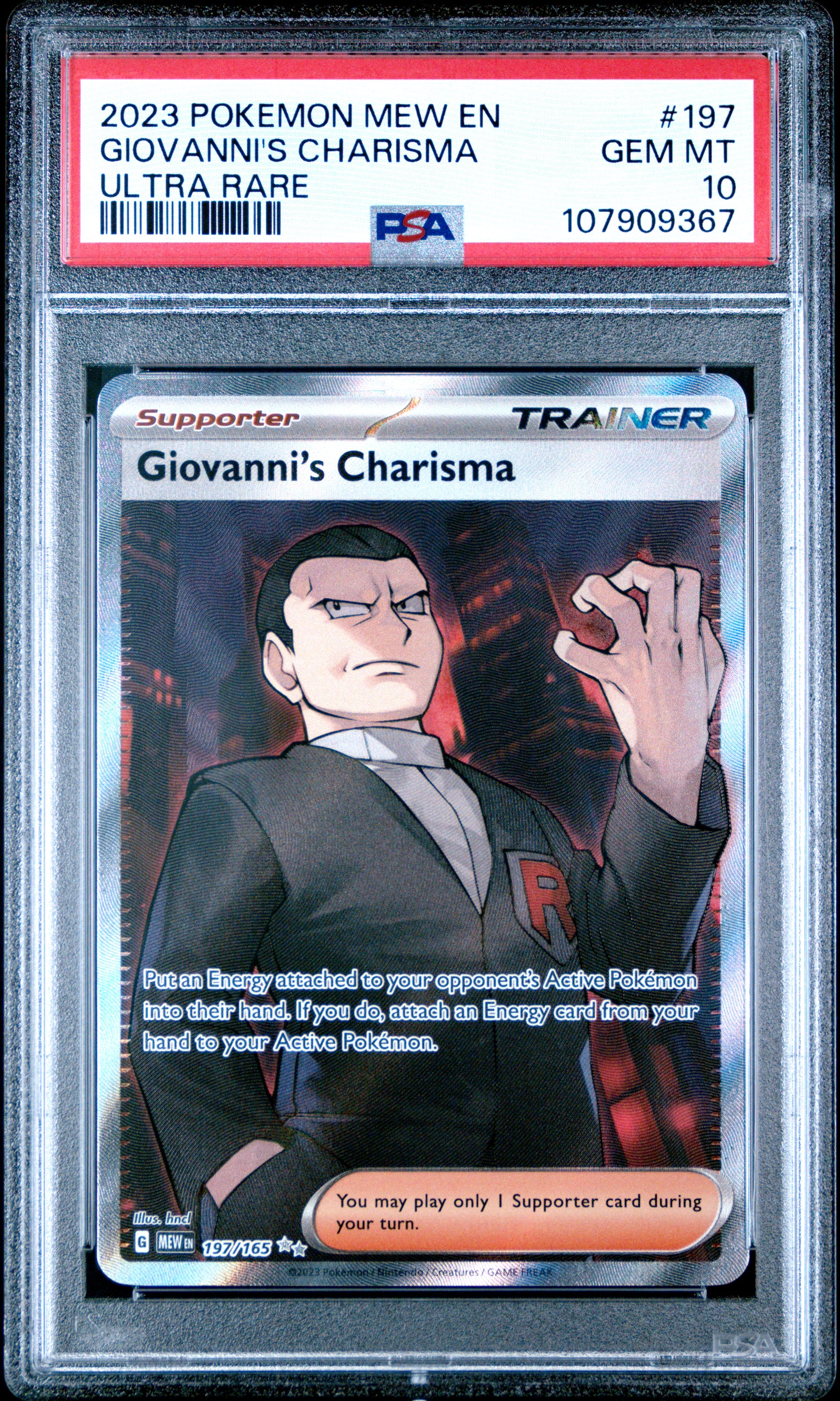 SV Scarlet & Violet 151  197/165 PSA10 #107909367 Giovanni's Charisma  - Holofoil - Ultra Rare