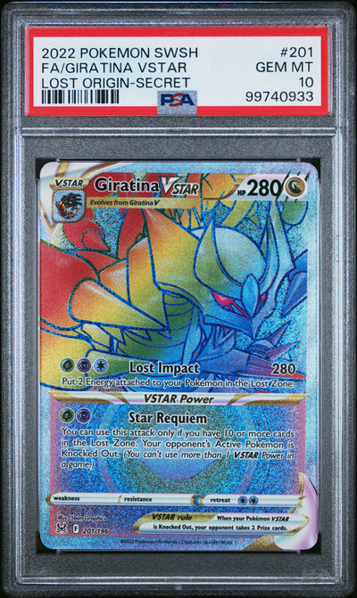 SWSH11 Lost Origin  201/196 PSA10 #99740933 Giratina VSTAR (201) (Secret)  - Holofoil - Secret Rare