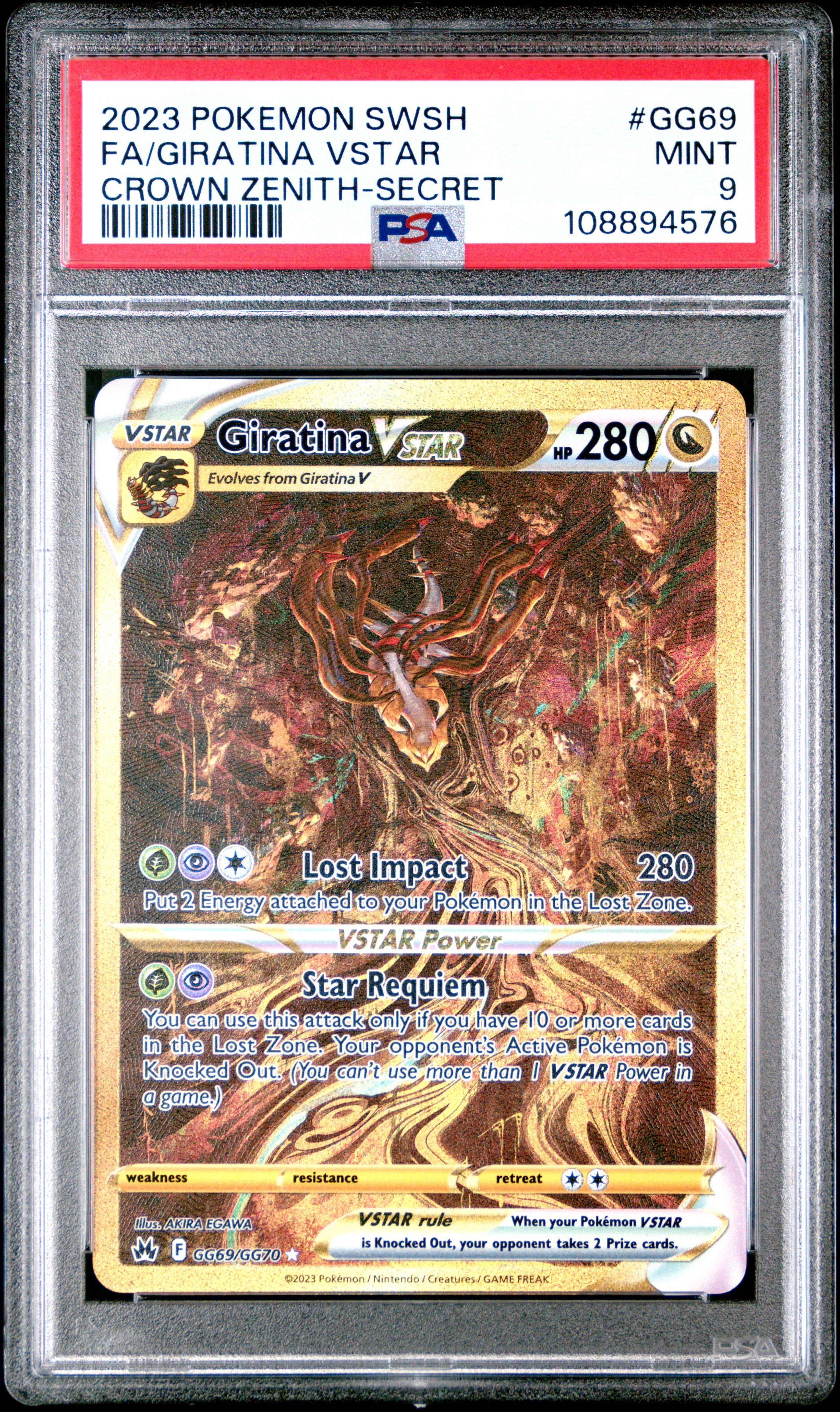 Crown Zenith Galarian Gallery  GG69/GG70 PSA 9 #108894576 Giratina VSTAR (Secret)  - Holofoil - Secret Rare