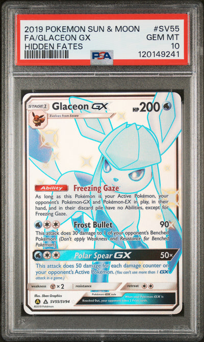 Hidden Fates Shiny Vault  SV55/SV94 PSA 10 #120149241 Glaceon GX  - Holofoil - Shiny Holo Rare