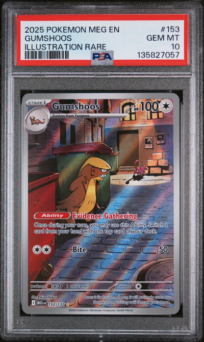 ME01 Mega Evolution  153/132 PSA10 #135827057 Gumshoos  - Holofoil - Illustration Rare