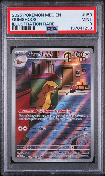 ME01 Mega Evolution  153/132 PSA9 #137041233 Gumshoos  - Holofoil - Illustration Rare
