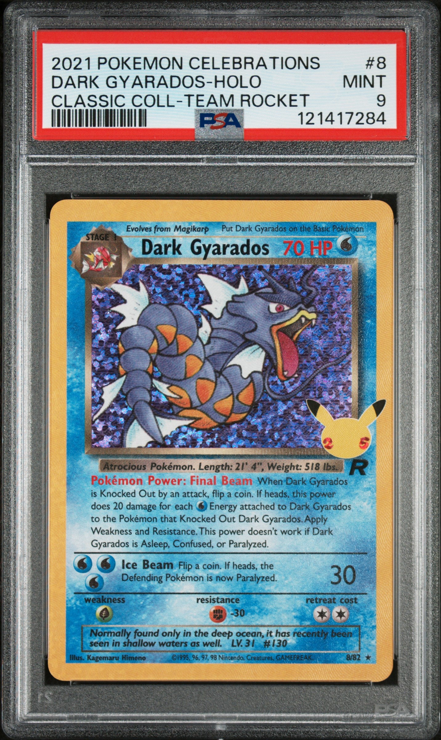 Celebrations Classic Collection  008/82 PSA9 #121417284 Dark Gyarados  - Holofoil - Classic Collection