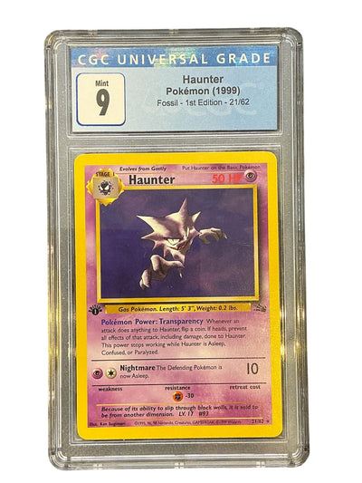 Fossil  021/62 CGC9 #3766669236 Haunter (21)  - 1st Edition - Rare