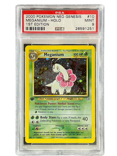 Neo Genesis  010/111 PSA9 #26591251 Meganium (10)  - 1st Edition Holofoil - Holo Rare