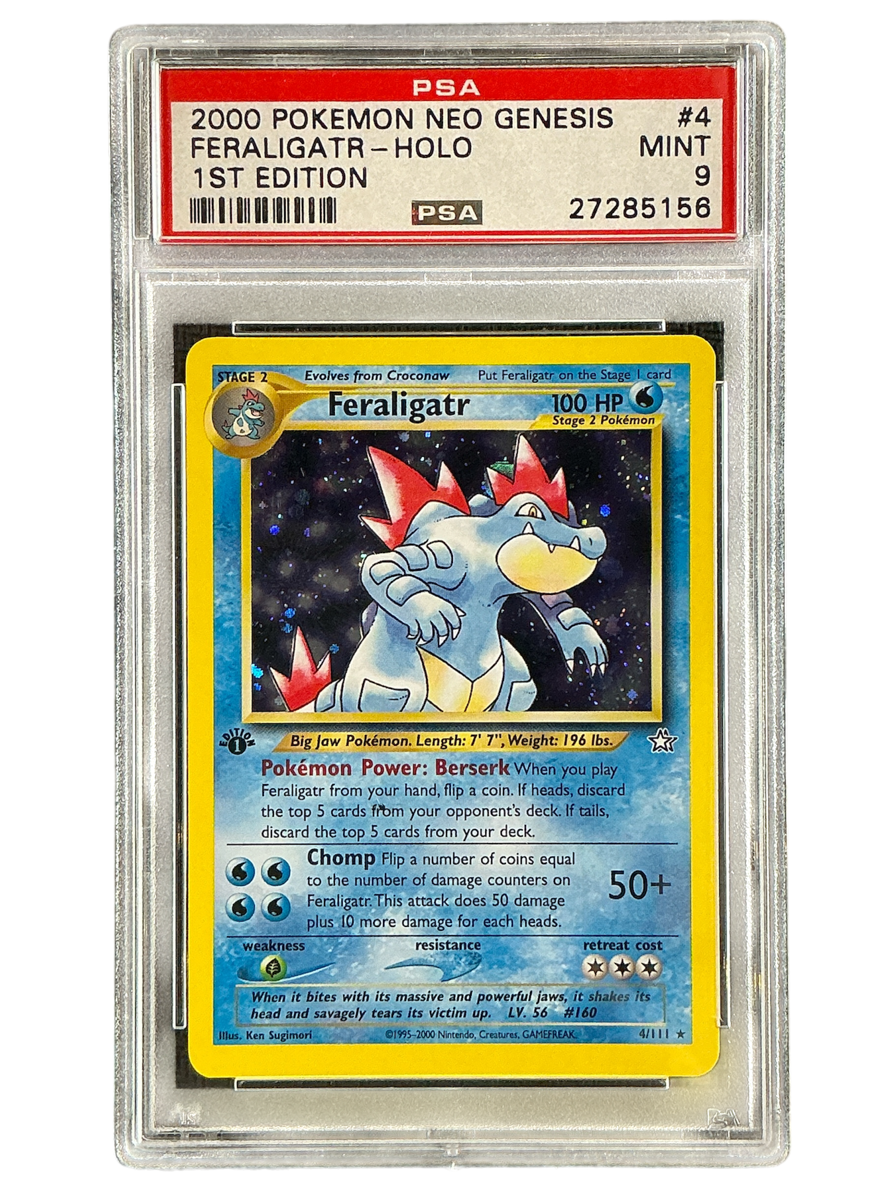 Neo Genesis  004/111 PSA9 #27285156 Feraligatr (4)  - 1st Edition Holofoil - Holo Rare