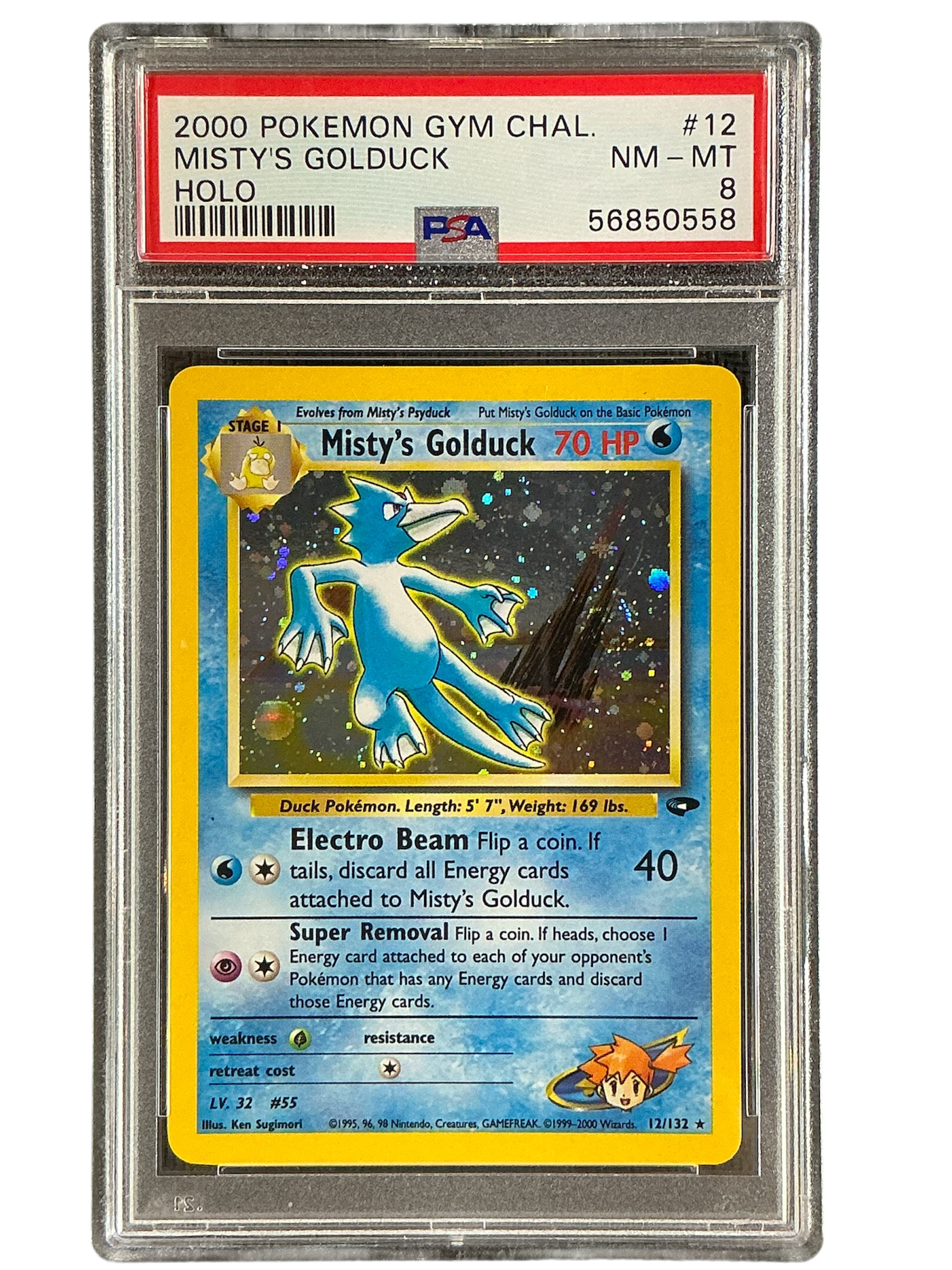 Gym Challenge  012/132 PSA8 #56850558 Misty's Golduck  - Unlimited Holofoil - Holo Rare