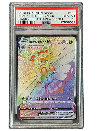 SWSH03 Darkness Ablaze  190/189 PSA10 #57506057 Butterfree VMAX (Secret)  - Holofoil - Secret Rare