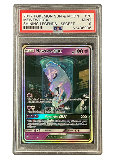 Shining Legends  078/73 PSA9 #52436906 Mewtwo GX (Secret Shining)  - Holofoil - Shiny Holo Rare