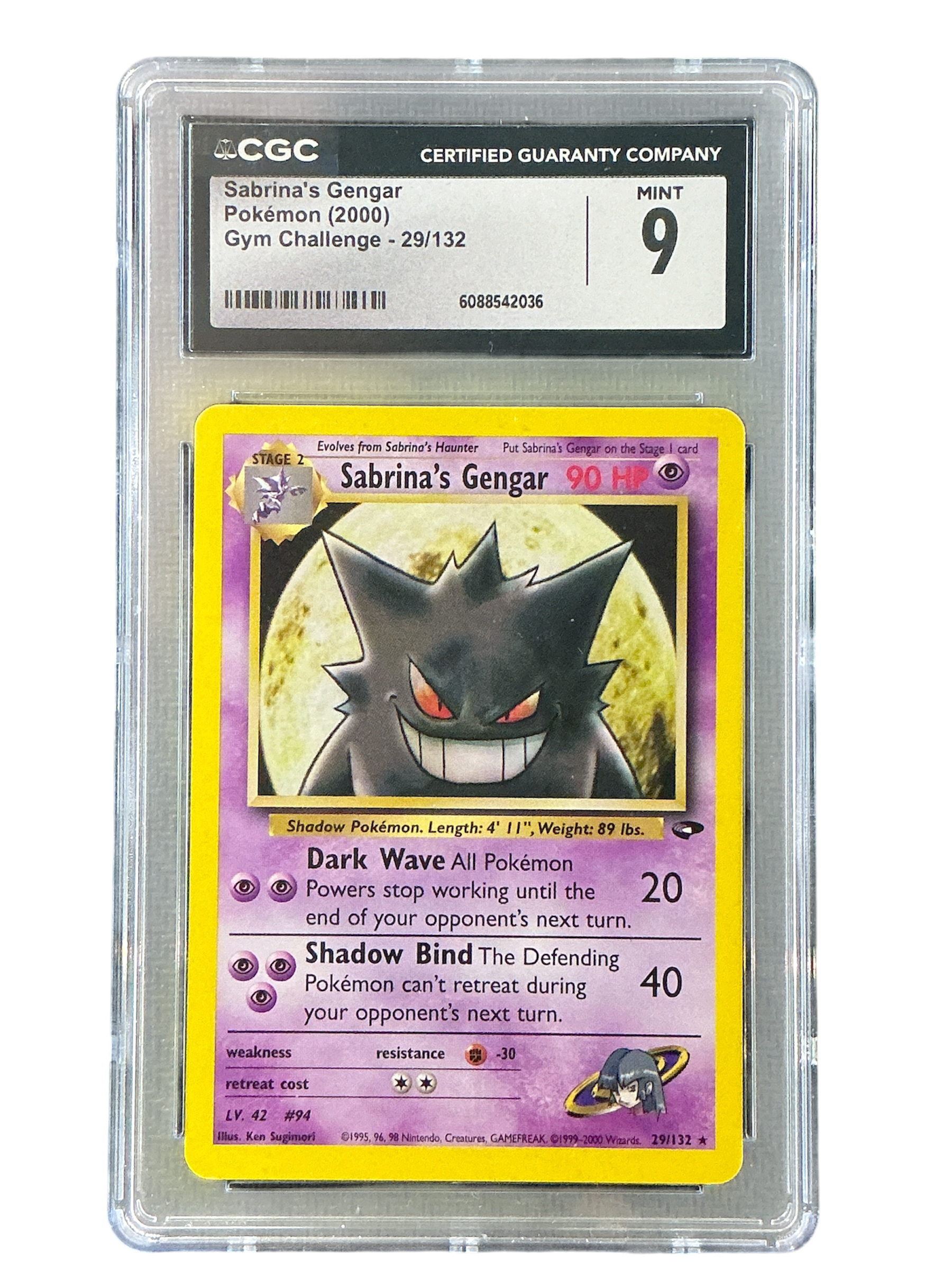 Gym Challenge  029/132 CGC9 #6088542036 Sabrina's Gengar  - Unlimited - Rare