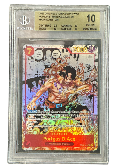 Paramount War  OP02-013 BCG10 Pristine #0016893393 Portgas.D.Ace (Parallel) (Manga) (Alternate Art) (OP02-013)  - Foil - Super Rare