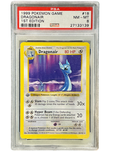 Base Set Shadowless  018/102 PSA8 #27133139 Dragonair  - 1st Edition - Rare