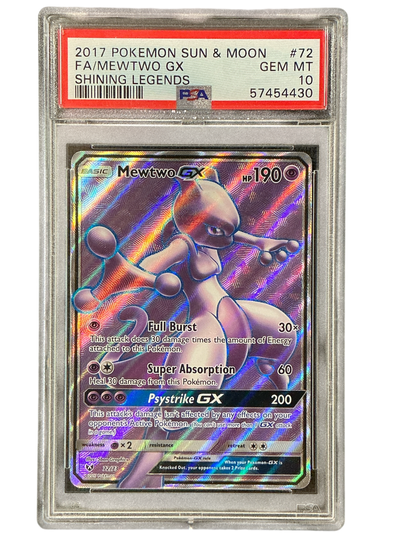 Shining Legends  072/73 PSA10 #57454430 Mewtwo GX (Full Art)  - Holofoil - Ultra Rare