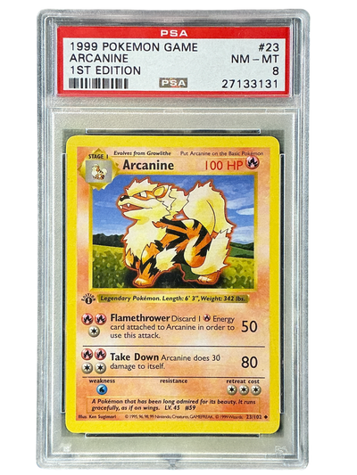 Base Set Shadowless  023/102 PSA8 #27133131 Arcanine  - 1st Edition - Uncommon