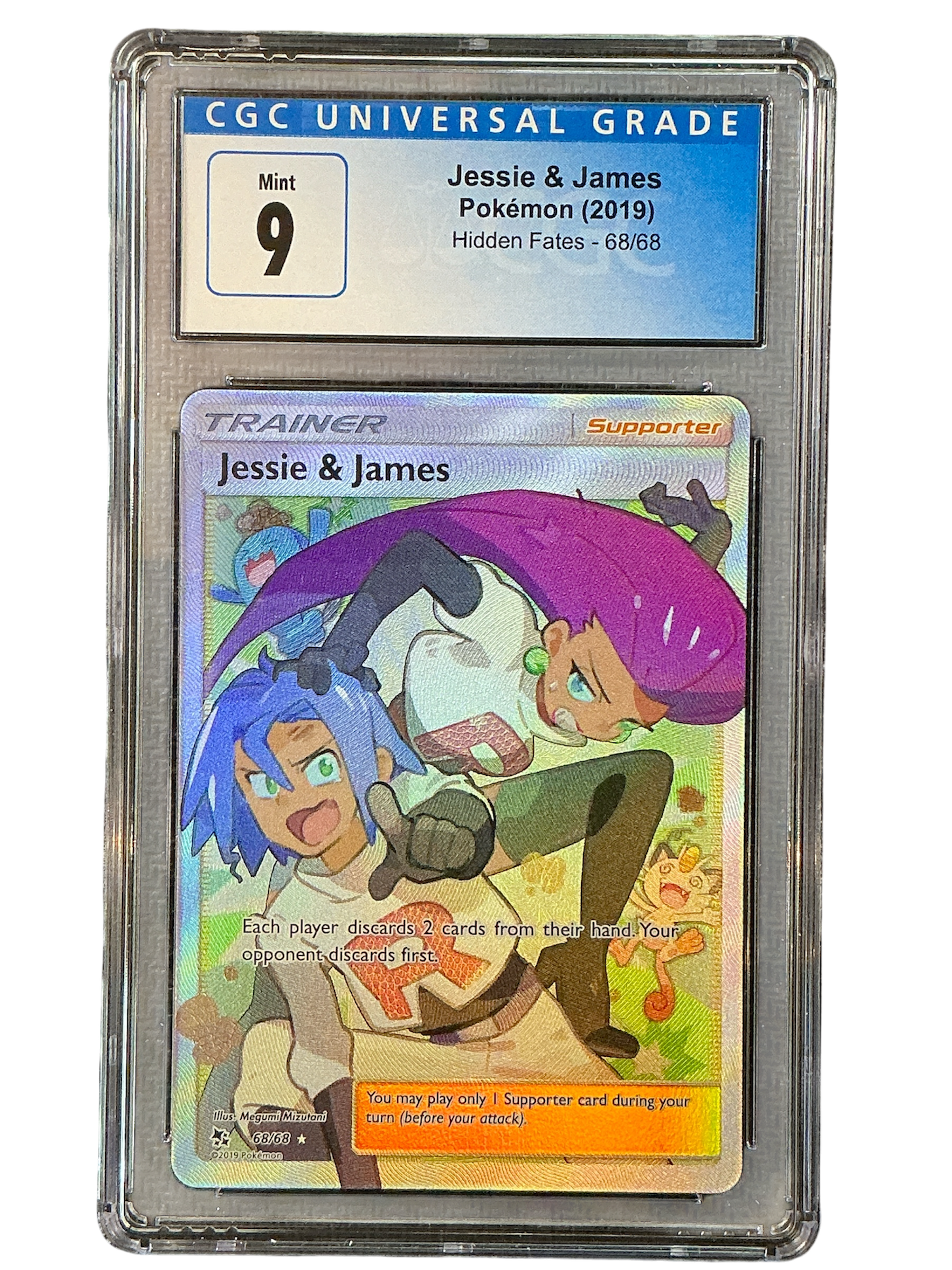 Hidden Fates  068/68 CGC9 #3873900297 Jessie & James (Full Art)  - Holofoil - Ultra Rare