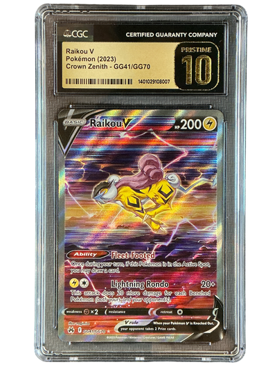 Crown Zenith Galarian Gallery  GG41/GG70 CGC10 PRISTINE #1401029108007 Raikou V  - Holofoil - Ultra Rare