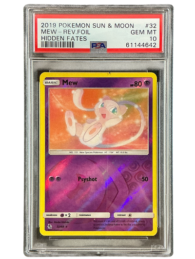 Hidden Fates  032/68 PSA10 #61144642 Mew  - Reverse Holofoil - Rare