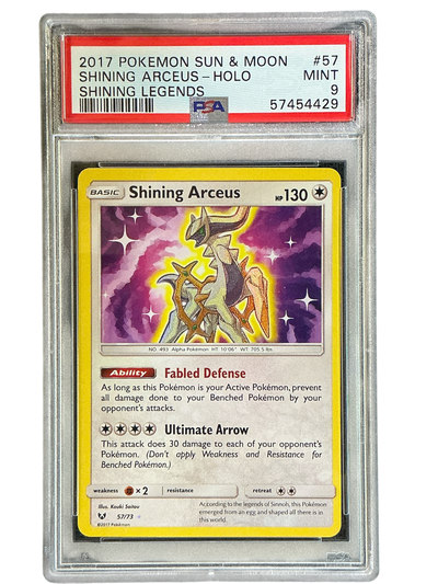 Shining Legends  057/73 PSA9 #57454429 Shining Arceus  - Holofoil - Shiny Holo Rare