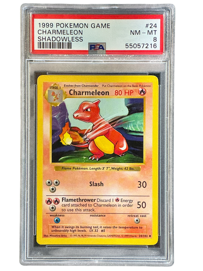 Base Set Shadowless  024/102 PSA8 #55057216 Charmeleon  - Unlimited - Uncommon