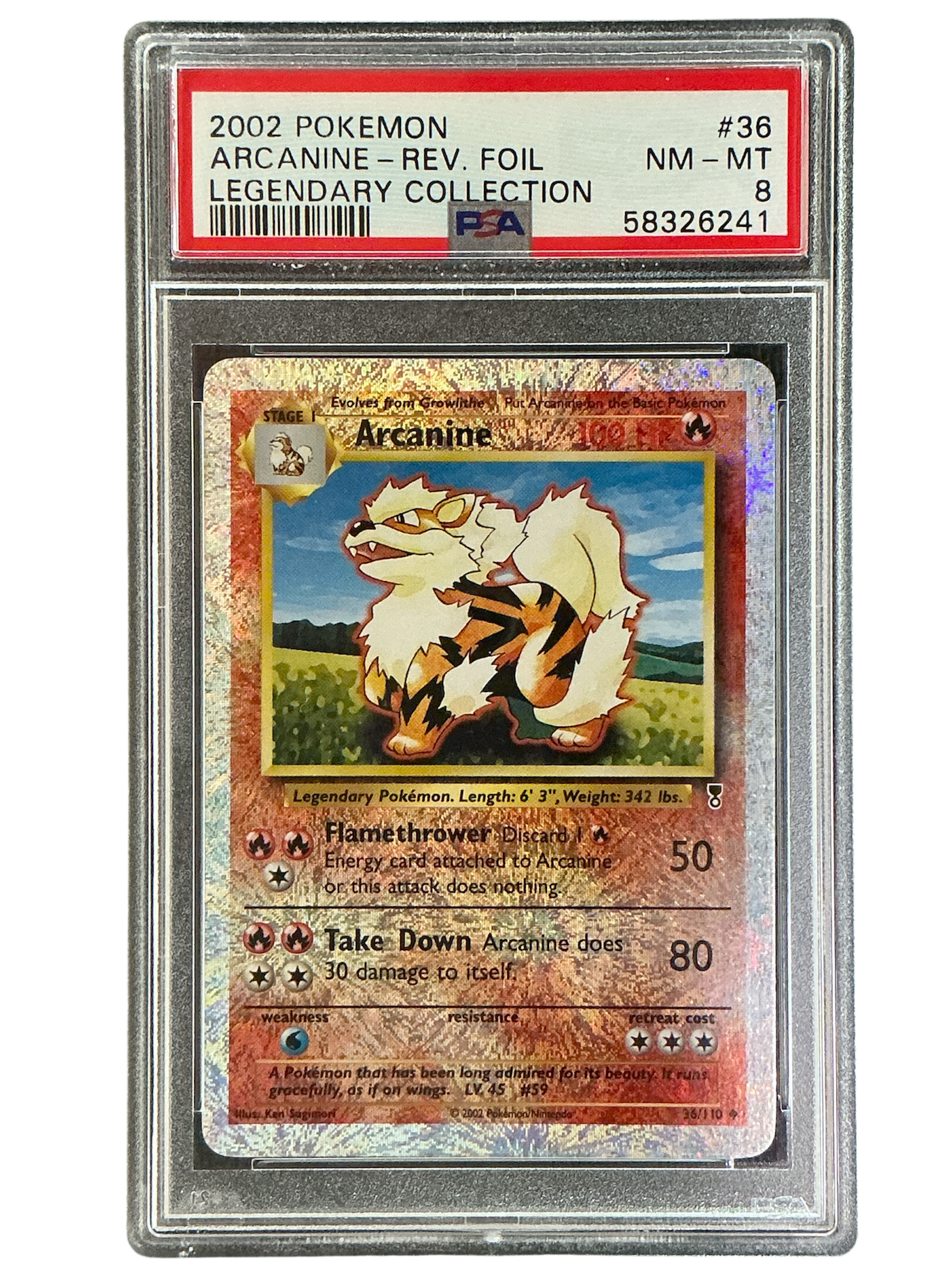 Legendary Collection  036 PSA8 #58326241 Arcanine  - Reverse Holofoil - Uncommon