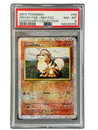 Legendary Collection  045/110 PSA8 #58326309 Growlithe  - Reverse Holofoil - Uncommon