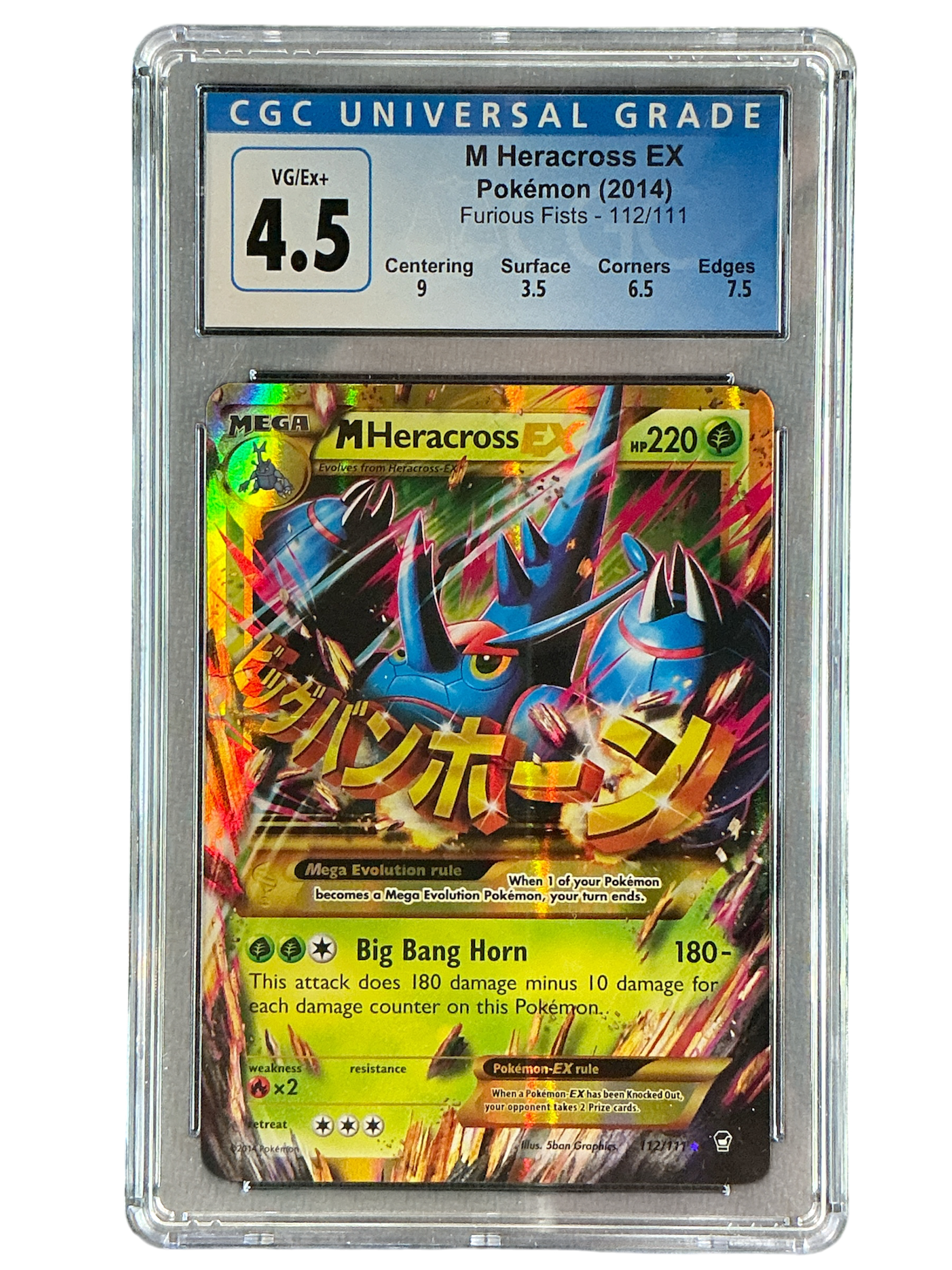 XY  Furious Fists  112 CGC4.5 #3998437007 M Heracross EX (Secret)  - Holofoil - Secret Rare