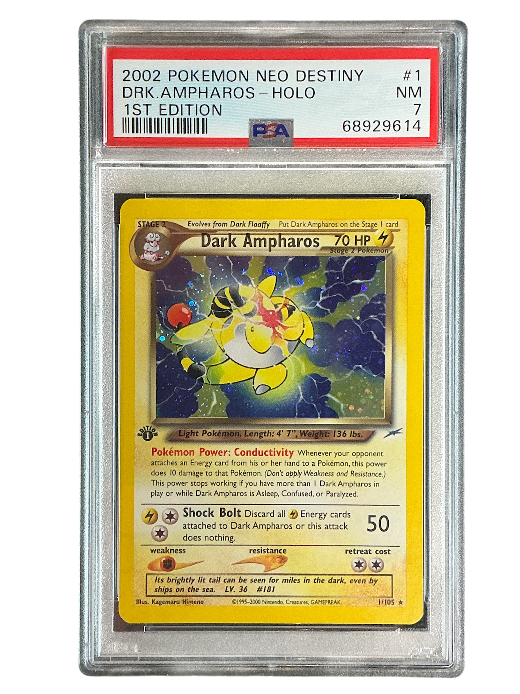 Neo Destiny  001 PSA7 #68929614 Dark Ampharos  - 1st Edition Holofoil - Holo Rare