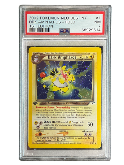 Neo Destiny  001 PSA7 #68929614 Dark Ampharos  - 1st Edition Holofoil - Holo Rare