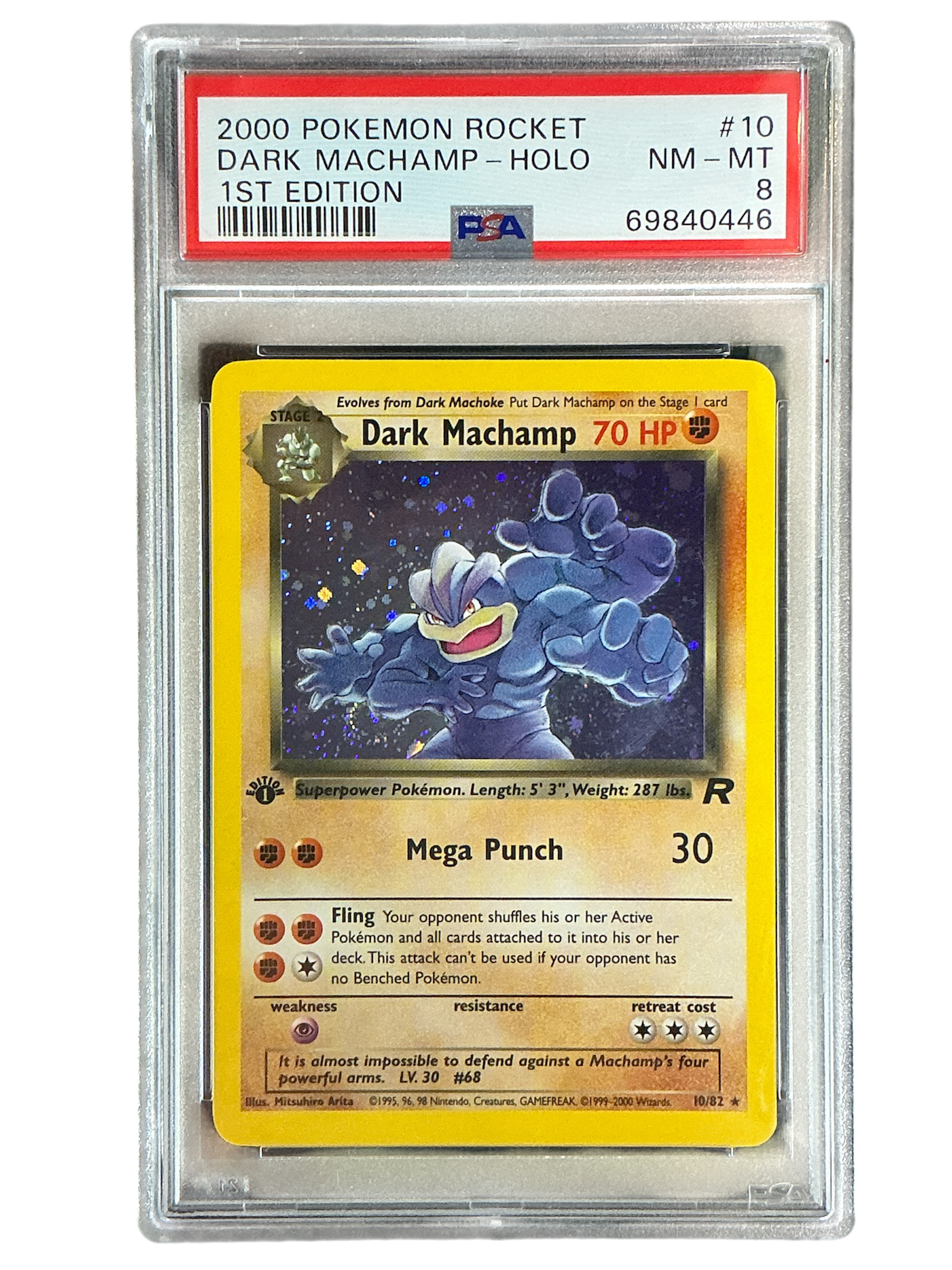 Team Rocket  010/82 PSA8 #69840446 Dark Machamp (10)  - 1st Edition Holofoil - Holo Rare