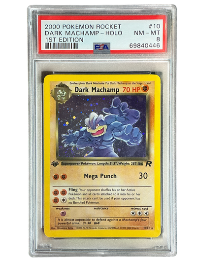 Team Rocket  010/82 PSA8 #69840446 Dark Machamp (10)  - 1st Edition Holofoil - Holo Rare