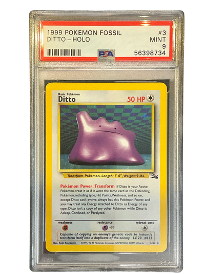 Fossil  003/62 PSA9 #56398734 Ditto (3)  - Unlimited Holofoil - Holo Rare