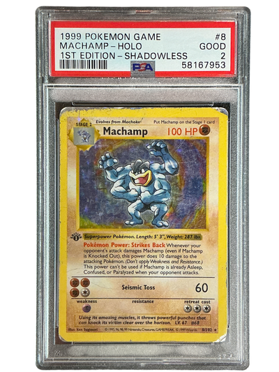 Base Set Shadowless  008/102 PSA2 #58167953 Machamp  - 1st Edition Holofoil - Holo Rare