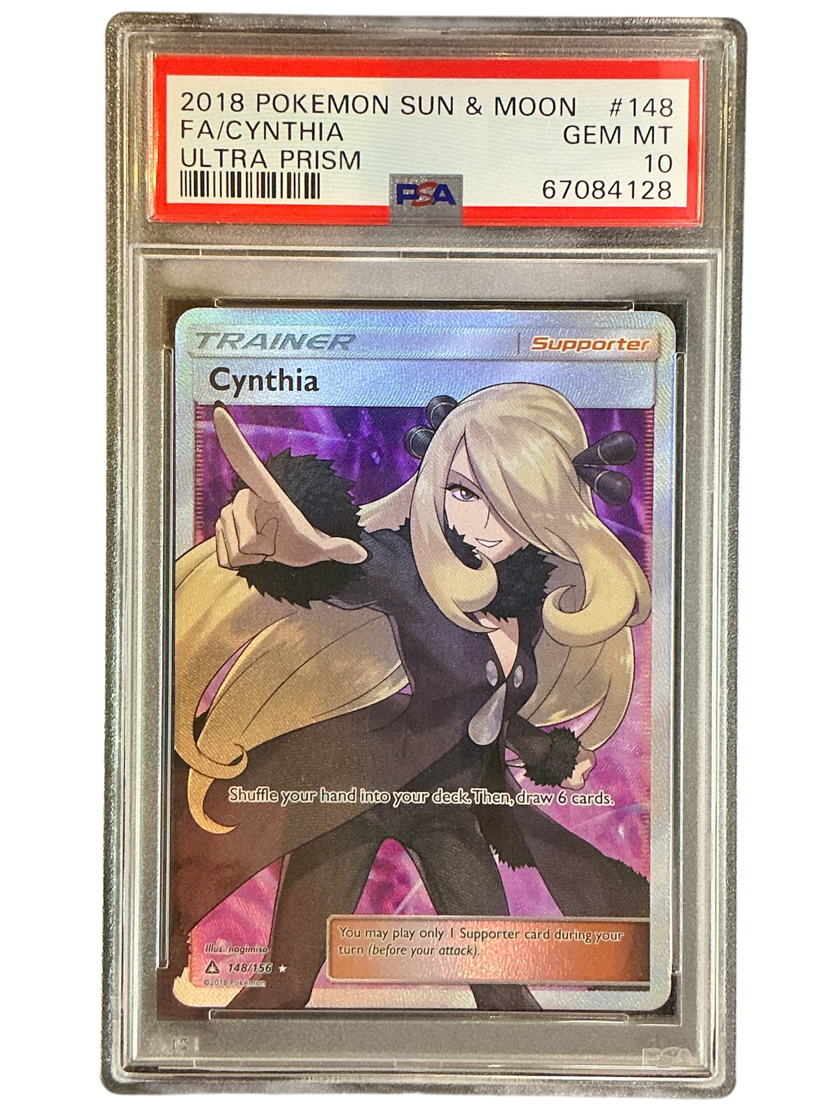 SM  Ultra Prism  148 PSA10 #67084128 Cynthia (Full Art)  - Holofoil - Ultra Rare