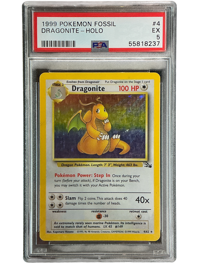 Fossil  004/62 PSA5 #55818237 Dragonite (4)  - Unlimited Holofoil - Holo Rare
