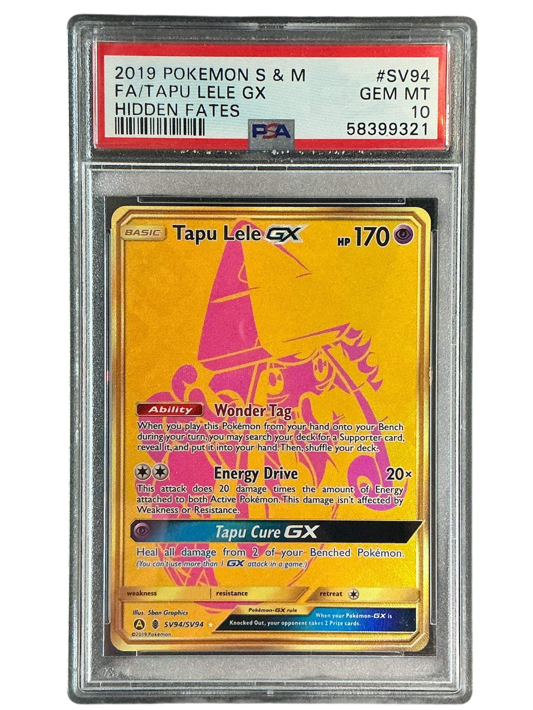 Hidden Fates Shiny Vault  SV94 PSA10 #58399321 Tapu Lele GX  - Holofoil - Shiny Holo Rare