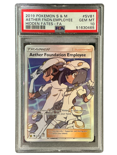 Hidden Fates Shiny Vault  SV81/SV94 PSA10 #51630465 Aether Foundation Employee  - Holofoil - Shiny Holo Rare