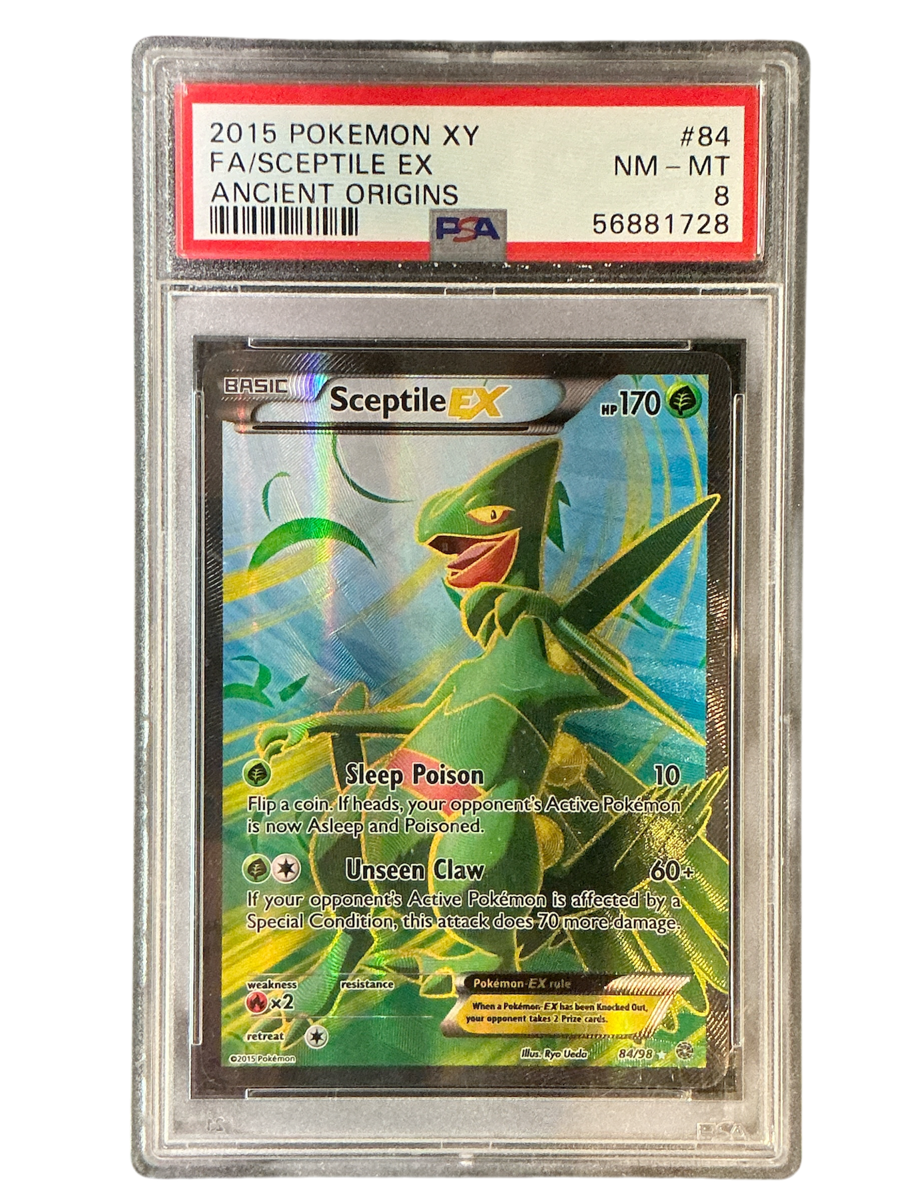 XY  Ancient Origins  084/98 PSA8 #56881728 Sceptile EX (84 Full Art)  - Holofoil - Ultra Rare