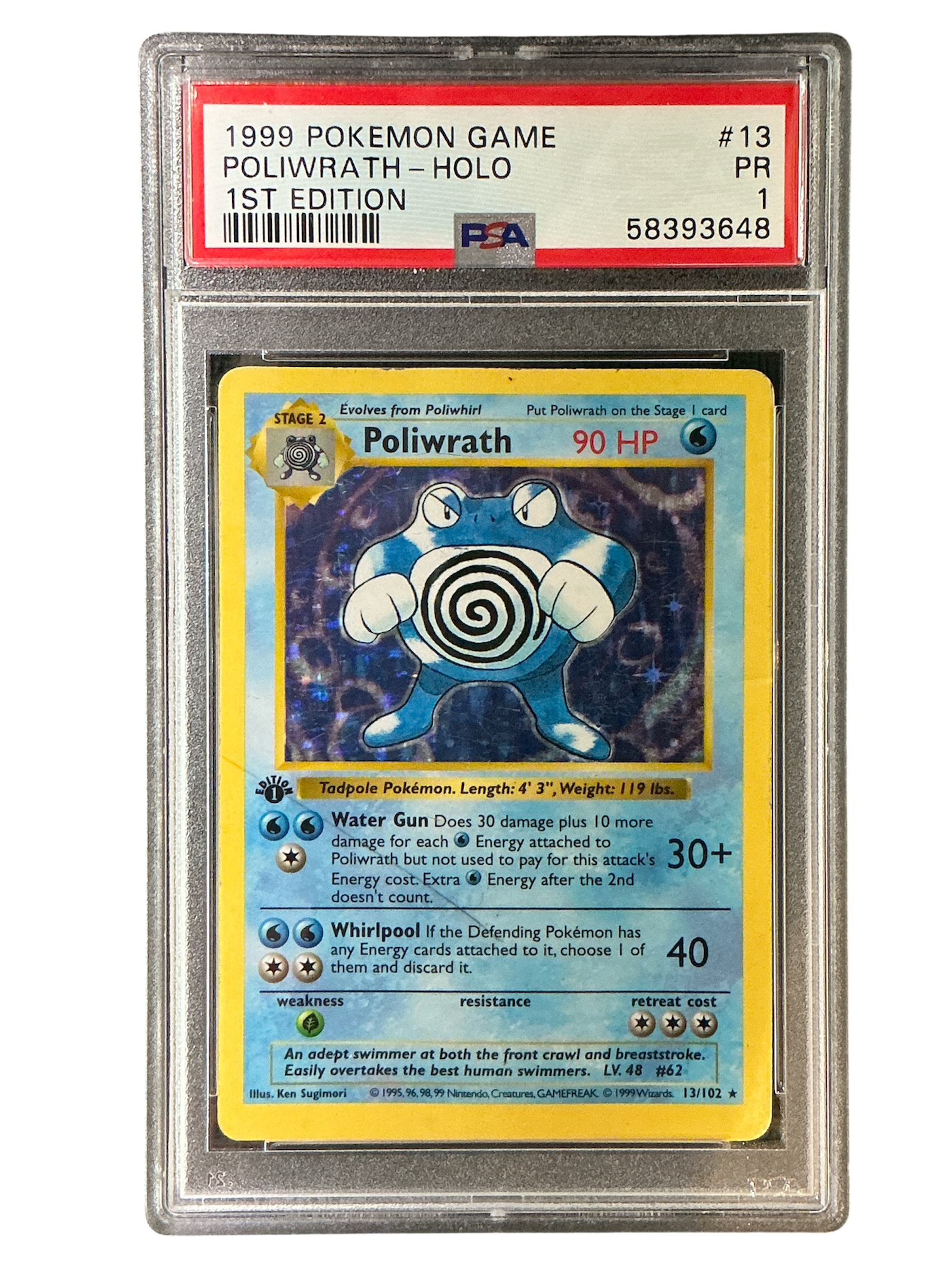 Base Set Shadowless  013/102 PSA1 #58393648 Poliwrath  - 1st Edition Holofoil - Holo Rare