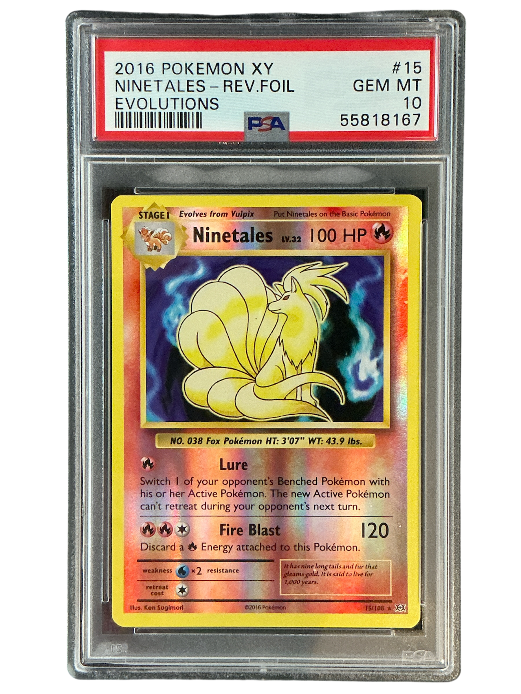 XY  Evolutions  015/108 PSA10 #55818167 Ninetales  - Reverse Holofoil - Holo Rare