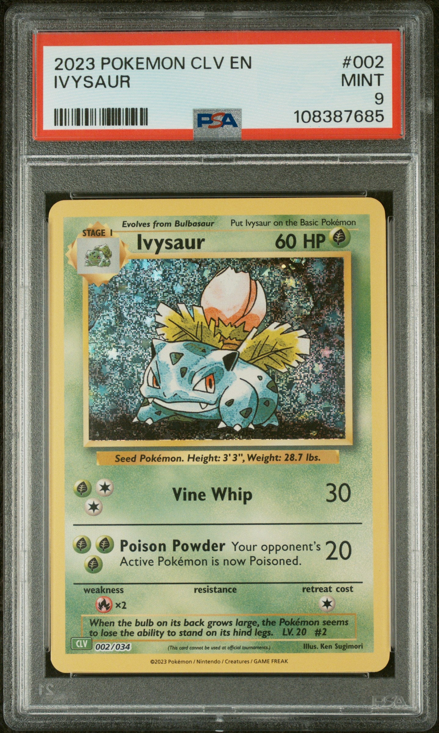 Trading Card Game Classic  002/034 PSA9 #108387685 Ivysaur  - Holofoil - Classic Collection