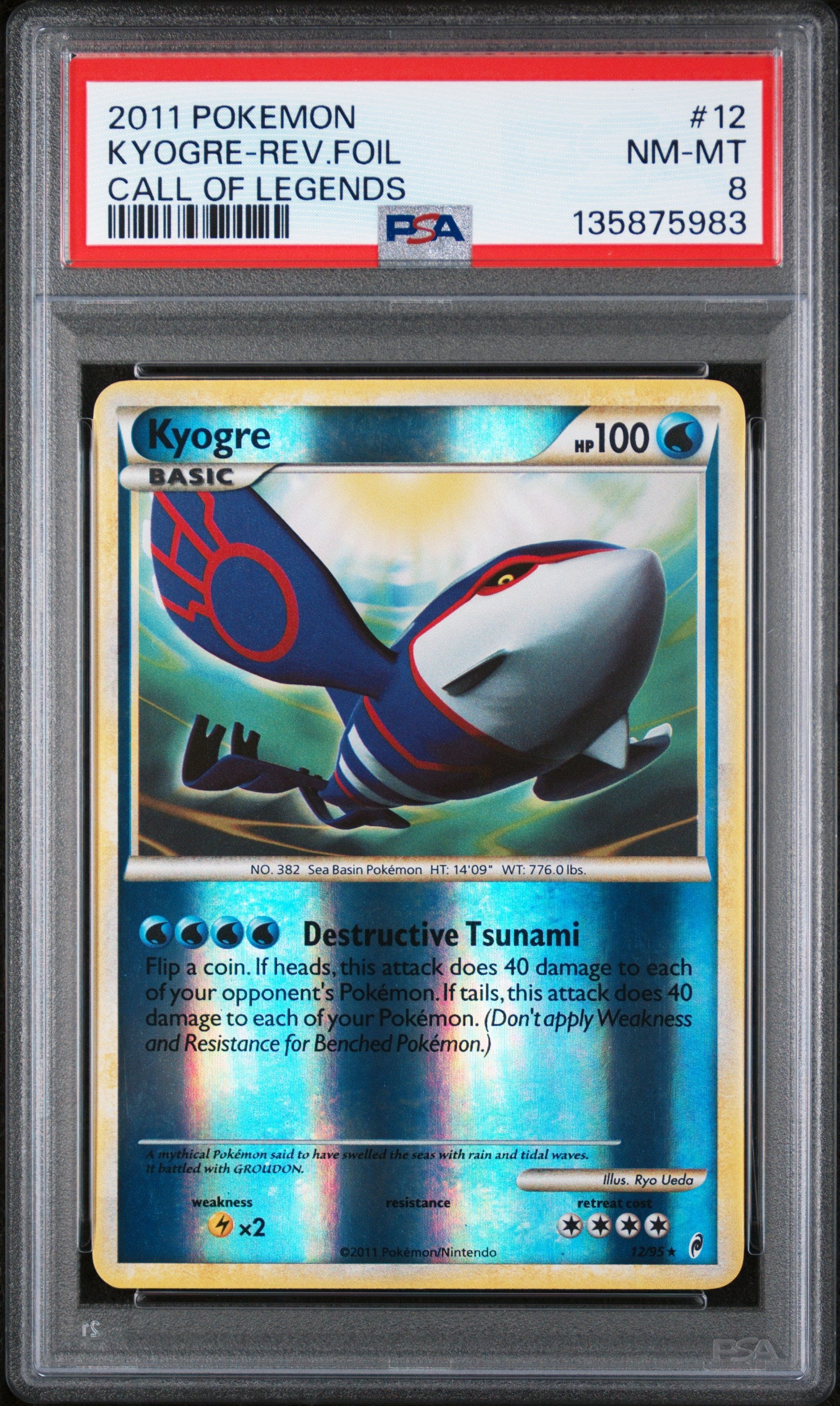 Call of Legends  012 PSA8 #135875983 Kyogre  - Reverse Holofoil - Holo Rare