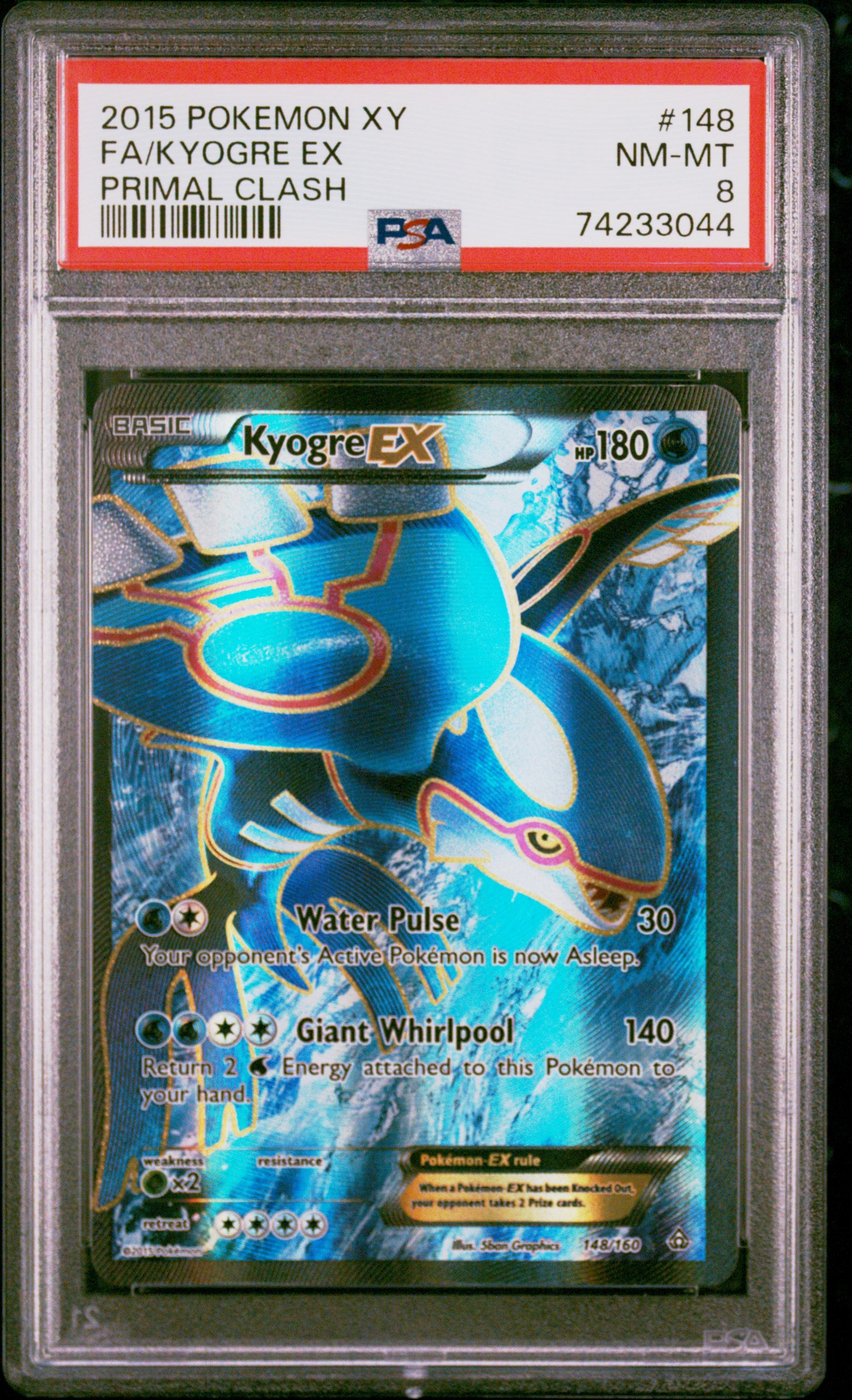 XY  Primal Clash  148 PSA8 #74233044 Kyogre EX (148 Full Art)  - Holofoil - Ultra Rare
